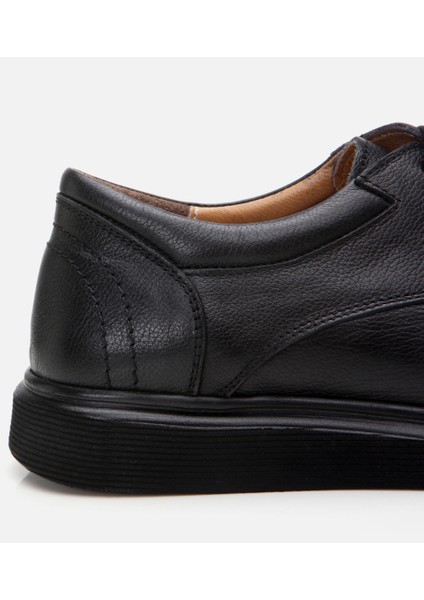 02AYH305400A100 Deri Siyah Erkek Günlük Ayakkabı