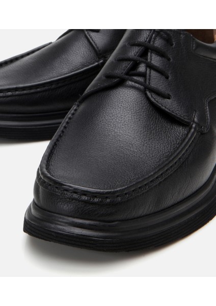 02AYH305400A100 Deri Siyah Erkek Günlük Ayakkabı