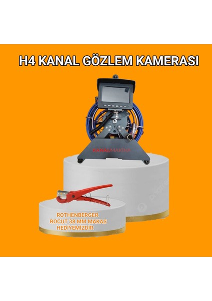 Kanal Görüntüleme Kamerası 4 Inç Ekran Hediyeli