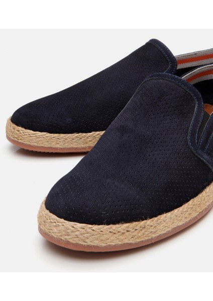 02AYH305530A680 ERKEK Süet Deri Lacivert Delikli Esnek Tabanlı Espadril