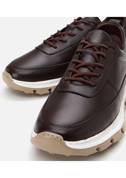 02ayh305650a480 Erkek Deri Kahverengi Ultra Hafif Tabanlı Spor Ayakkabı