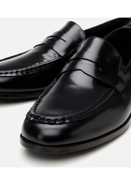 02AYH305610A100 ERKEK Deri Siyah Klasik Loafer