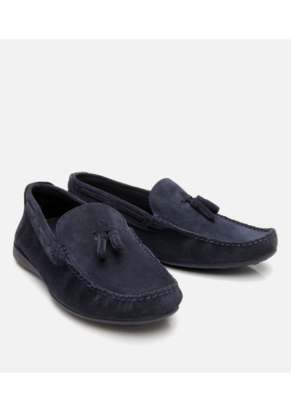 02AYH305540A680 ERKEK Süet Deri Lacivert Püskül Detaylı Günlük Loafer