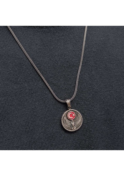 Gümüş Ayyıldız Kartal Erkek Kolye (BC-0E3855) fiyatları