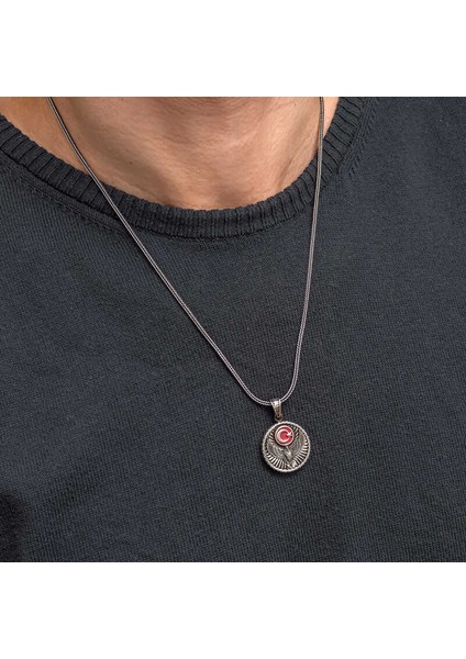 Gümüş Ayyıldız Kartal Erkek Kolye (BC-0E3855) fırsatları