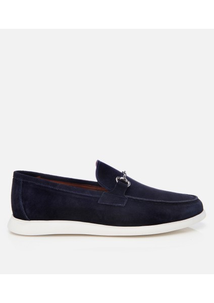 02AYH305490A680 ERKEK Süet Deri Lacivert Toka Detaylı Günlük Loafer