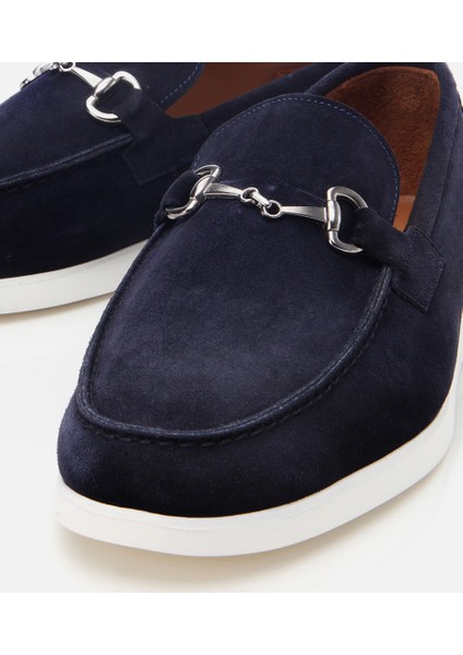 02AYH305490A680 ERKEK Süet Deri Lacivert Toka Detaylı Günlük Loafer