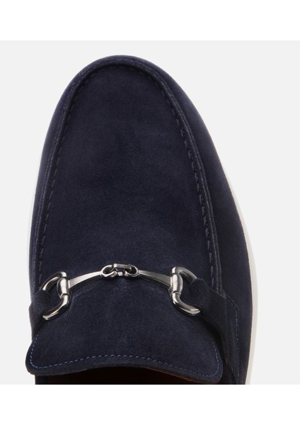 02AYH305490A680 ERKEK Süet Deri Lacivert Toka Detaylı Günlük Loafer