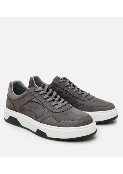 02AYH305890A250 ERKEK Nubuk Deri Yüksek Tabanlı Antrasit Spor Ayakkabı