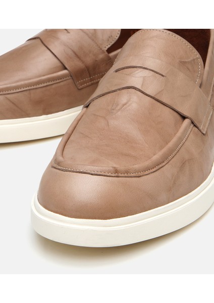 02AYH305440A310 ERKEK Deri Bej Ultra Hafif Tabanlı Klasik Loafer
