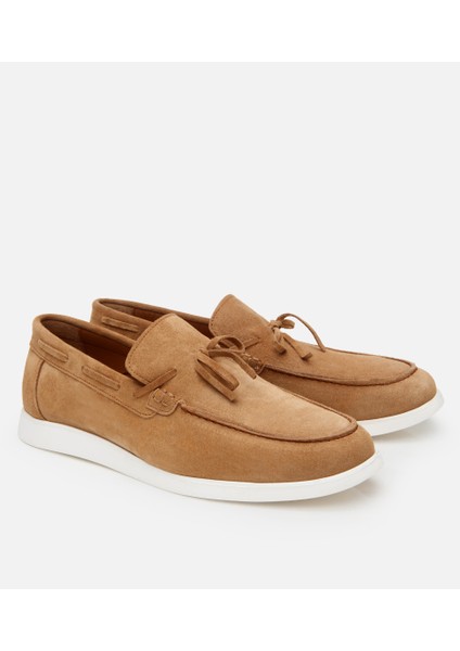 02AYH305480A430 ERKEK Süet Deri Taba Bağcıklı Loafer