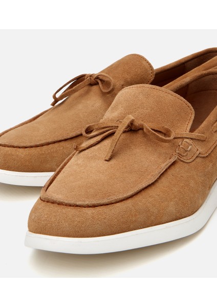 02AYH305480A430 ERKEK Süet Deri Taba Bağcıklı Loafer