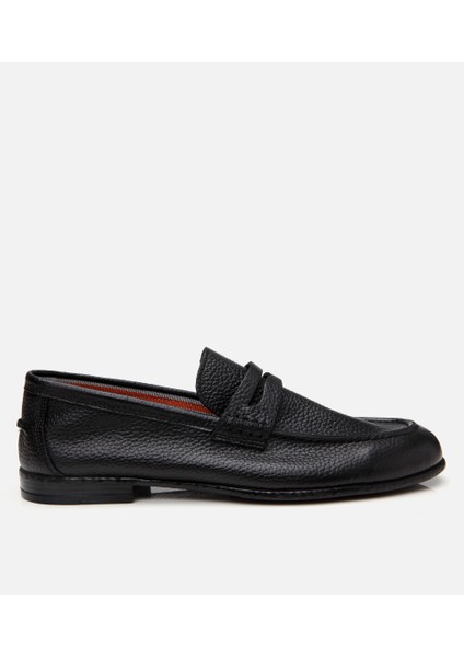 02AYH305460A100 ERKEK Deri Siyah Ultra Hafif Tabanlı Loafer