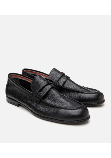 02AYH305460A100 ERKEK Deri Siyah Ultra Hafif Tabanlı Loafer