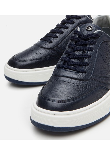 02AYH305880A680 ERKEK Deri Lacivert Yüksek Tabanlı Spor Ayakkabı