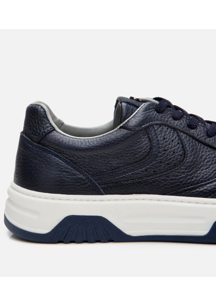 02AYH305880A680 ERKEK Deri Lacivert Yüksek Tabanlı Spor Ayakkabı