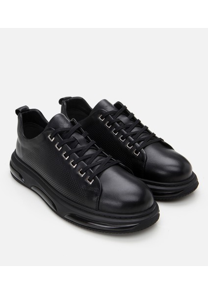 02AYH305930A100 ERKEK Deri Siyah Hafif Tabanlı Spor Ayakkabı
