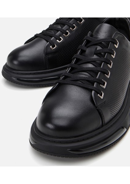 02AYH305930A100 ERKEK Deri Siyah Hafif Tabanlı Spor Ayakkabı