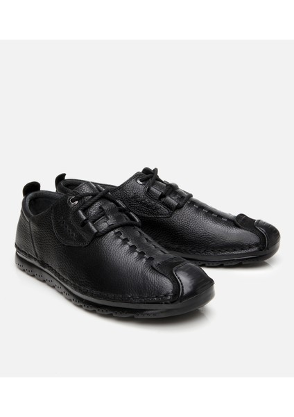 02AYH305720A100 ERKEK Deri Siyah Comfort Düz Ayakkabı