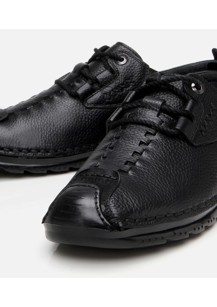 02AYH305720A100 ERKEK Deri Siyah Comfort Düz Ayakkabı