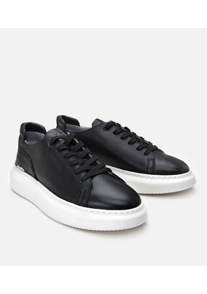 02AYH305820A100 Deri Siyah Erkek Günlük Ayakkabı