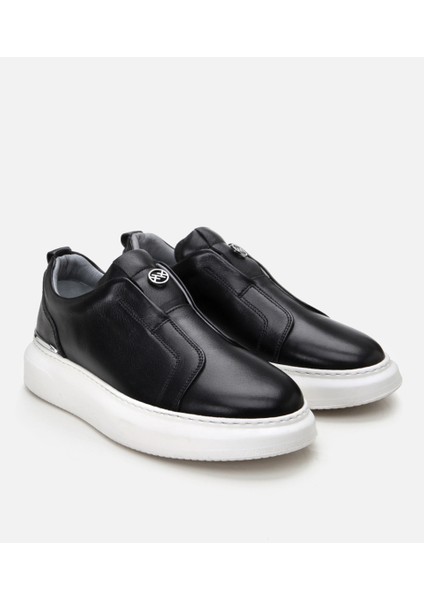 02AYH305810A100 Deri Siyah Erkek Günlük Ayakkabı