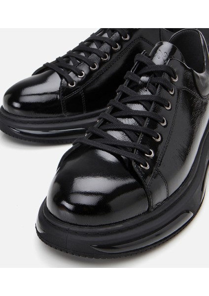 02AYH305920A100 ERKEK Rugan Deri Siyah Hafif Tabanlı Spor Ayakkabı