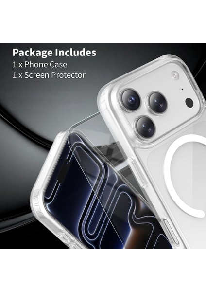 iPhone 17 Pro Magsafe Kılıf / Şeffaf Sararmaz Mika / Cam Ekran Koruyucu Seti fırsatları
