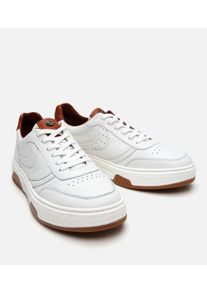 02ayh305880a900 Erkek Deri Beyaz Yüksek Tabanlı Spor Ayakkabı