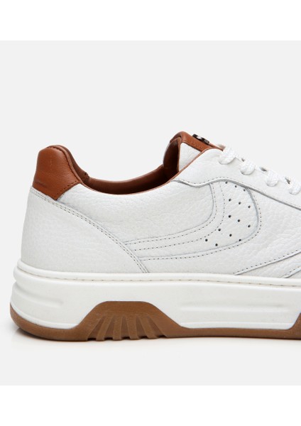 02ayh305880a900 Erkek Deri Beyaz Yüksek Tabanlı Spor Ayakkabı