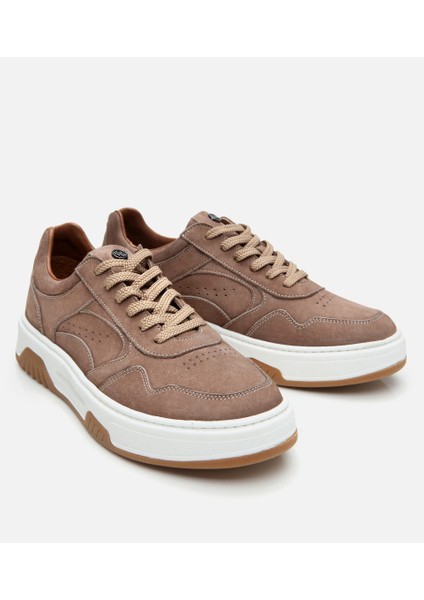 02AYH305890A300 ERKEK Nubuk Deri Yüksek Tabanlı Bej Spor Ayakkabı