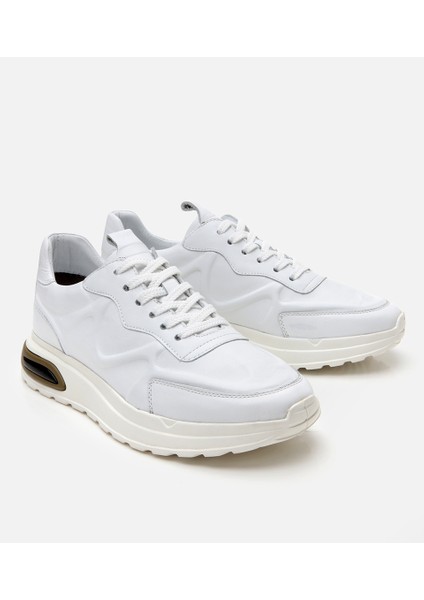 02AYH305990A900 ERKEK Deri Beyaz Kalın Tabanlı Spor Ayakkabı