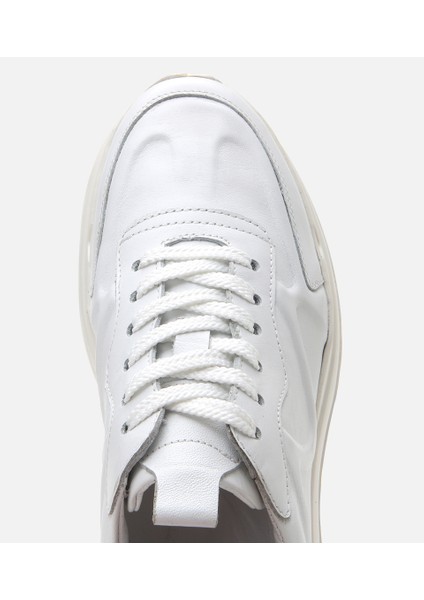 02AYH305990A900 ERKEK Deri Beyaz Kalın Tabanlı Spor Ayakkabı