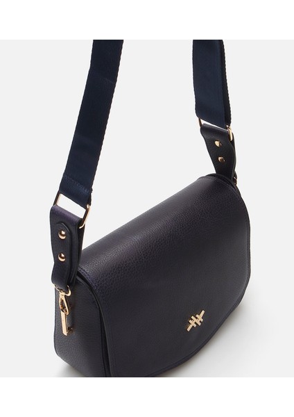 Kadın Deri Lacivert Omuz Çantası