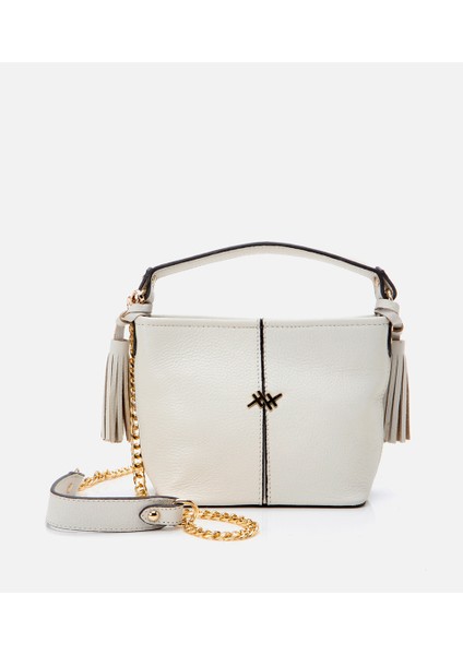 03CAH297040A400 HAKIKI Deri Kemik Kadın Mini (Çapraz) Çanta