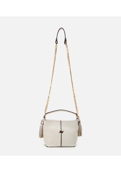 03CAH297040A400 HAKIKI Deri Kemik Kadın Mini (Çapraz) Çanta