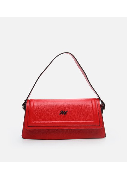 Kadın Deri Kırmızı Omuz Çantası