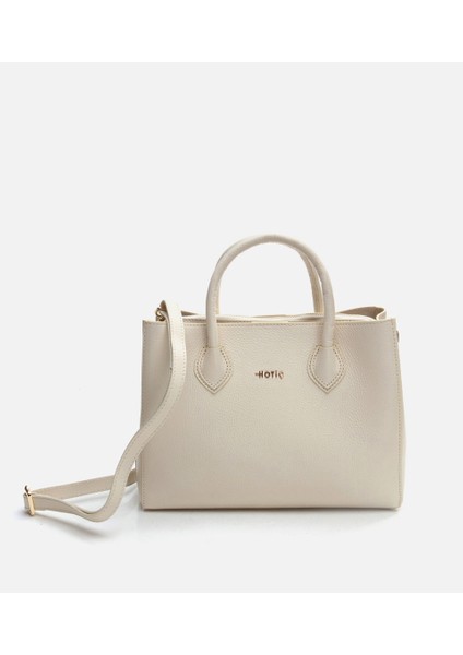 Kadın Deri Ekru Omuz Çantası