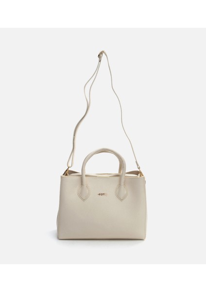 Kadın Deri Ekru Omuz Çantası