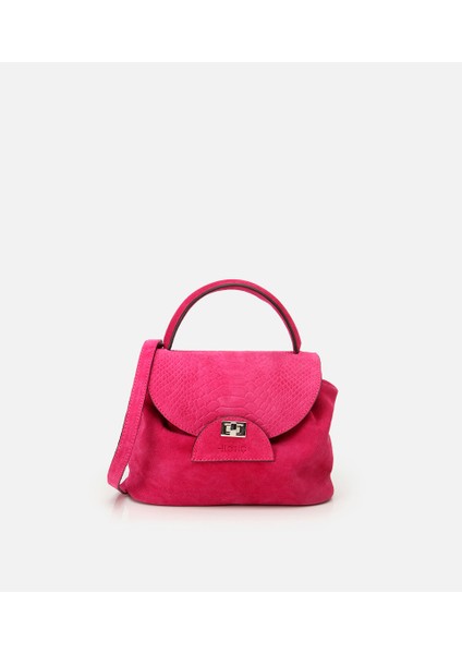 03CAH279870A730 KADIN Deri Pembe Kilit Detaylı Omuz Çantası