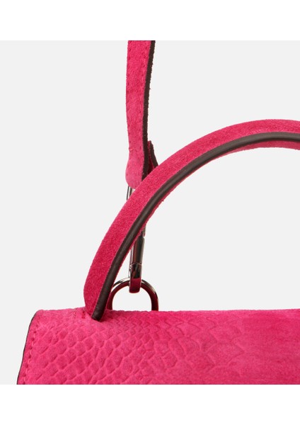 03CAH279870A730 KADIN Deri Pembe Kilit Detaylı Omuz Çantası
