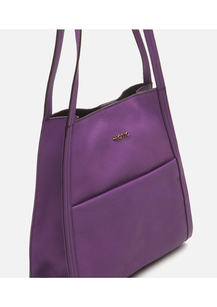 03CAH292050A610 HAKIKI Deri Lila Kadın Çanta