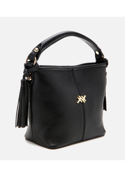 03CAH297040A100 Deri Siyah Kadın Mini (Çapraz) Çanta