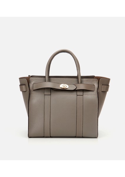 03CAH293400A450 KADIN Deri Vizon Kilit Detaylı Omuz Çantası