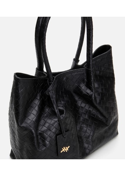 03CAH297030A100 HAKIKI Deri Siyah Kadın Çanta