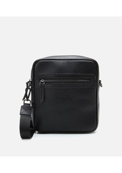 04CAH303440A100 HAKIKI Deri Siyah Erkek Çanta