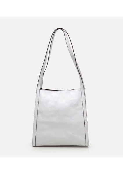 Hakiki Deri Beyaz Kadın Çanta