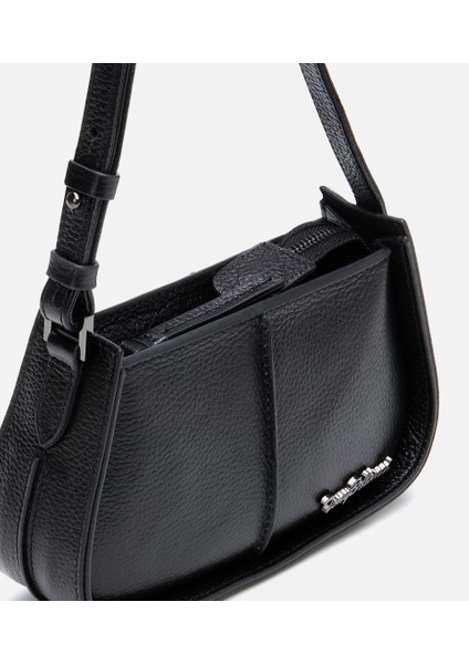 03CAH309450A100 KADIN Deri Siyah Ayarlanabilir Askılı Mini Çanta