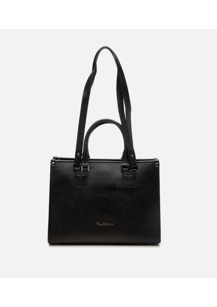 03CAH309460A100 KADIN Deri Siyah Omuz Çantası