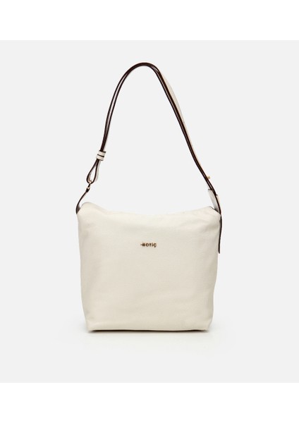 03CAH309140A400 KADIN Deri Ekru Ayarlanabilir Askılı Omuz Çantası